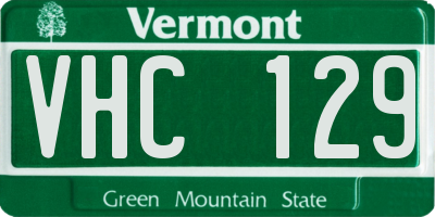 VT license plate VHC129