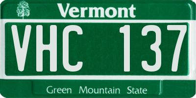 VT license plate VHC137