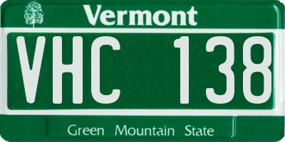 VT license plate VHC138