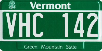 VT license plate VHC142