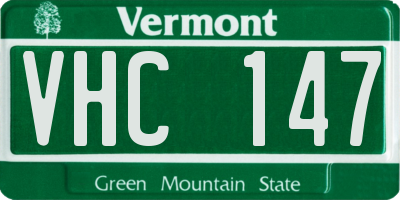 VT license plate VHC147