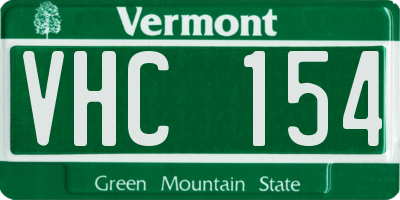 VT license plate VHC154