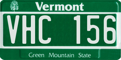 VT license plate VHC156