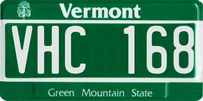 VT license plate VHC168
