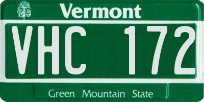 VT license plate VHC172