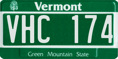 VT license plate VHC174