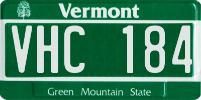 VT license plate VHC184