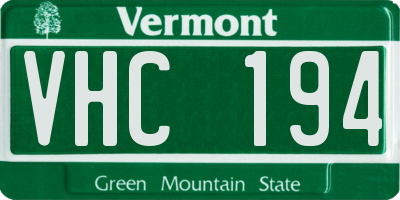 VT license plate VHC194