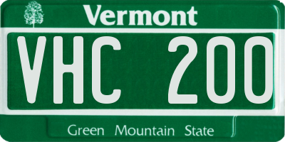 VT license plate VHC200