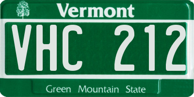 VT license plate VHC212