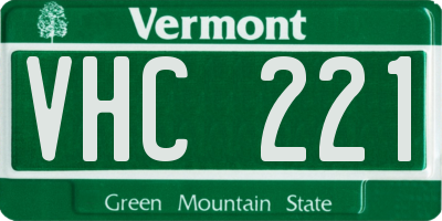 VT license plate VHC221