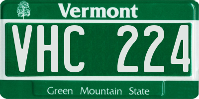 VT license plate VHC224