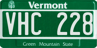 VT license plate VHC228