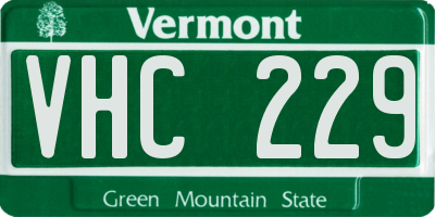 VT license plate VHC229