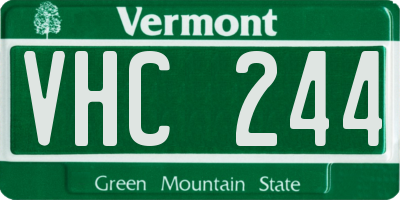 VT license plate VHC244