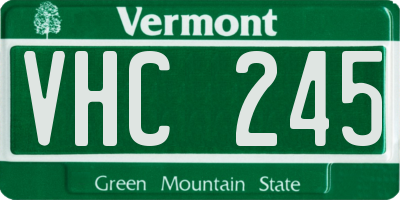 VT license plate VHC245