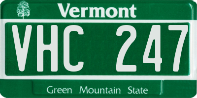 VT license plate VHC247