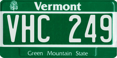 VT license plate VHC249