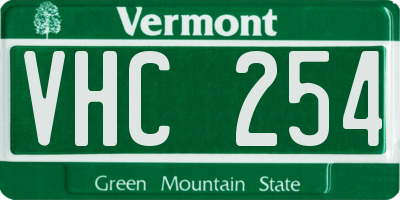 VT license plate VHC254