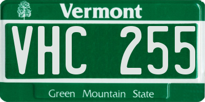 VT license plate VHC255