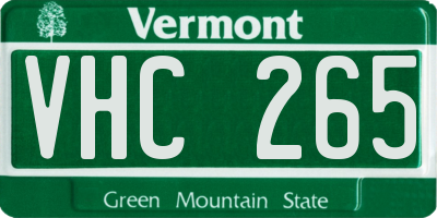VT license plate VHC265