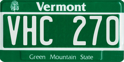 VT license plate VHC270