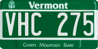 VT license plate VHC275