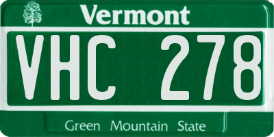 VT license plate VHC278