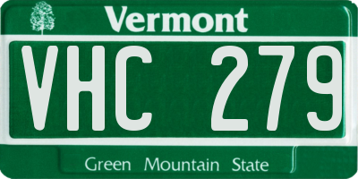 VT license plate VHC279