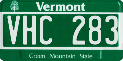 VT license plate VHC283