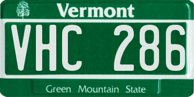 VT license plate VHC286