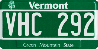 VT license plate VHC292