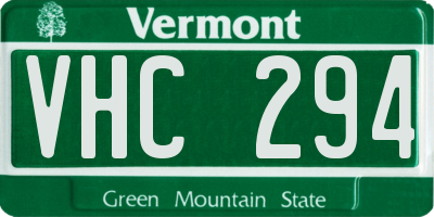 VT license plate VHC294