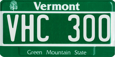 VT license plate VHC300