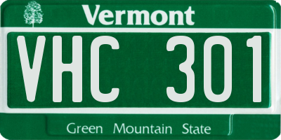 VT license plate VHC301