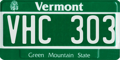 VT license plate VHC303