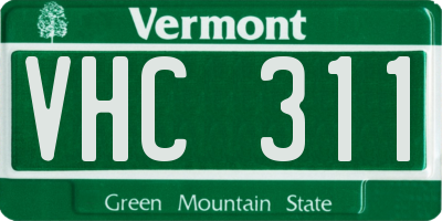 VT license plate VHC311