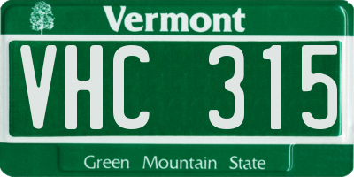 VT license plate VHC315