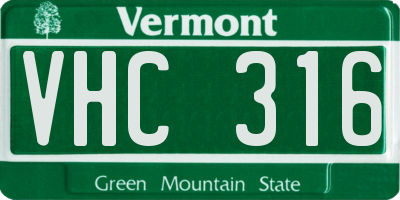 VT license plate VHC316