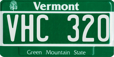 VT license plate VHC320