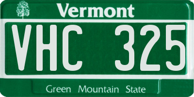 VT license plate VHC325