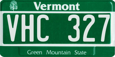VT license plate VHC327