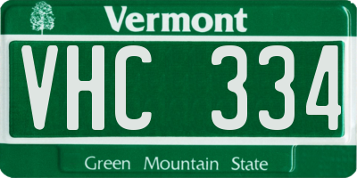 VT license plate VHC334