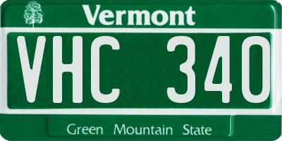 VT license plate VHC340