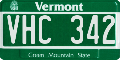 VT license plate VHC342