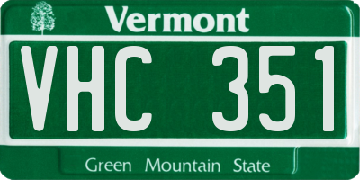 VT license plate VHC351