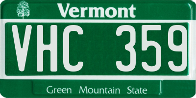 VT license plate VHC359
