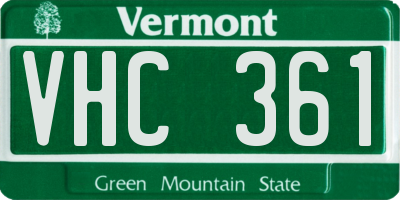 VT license plate VHC361