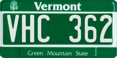 VT license plate VHC362