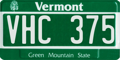 VT license plate VHC375